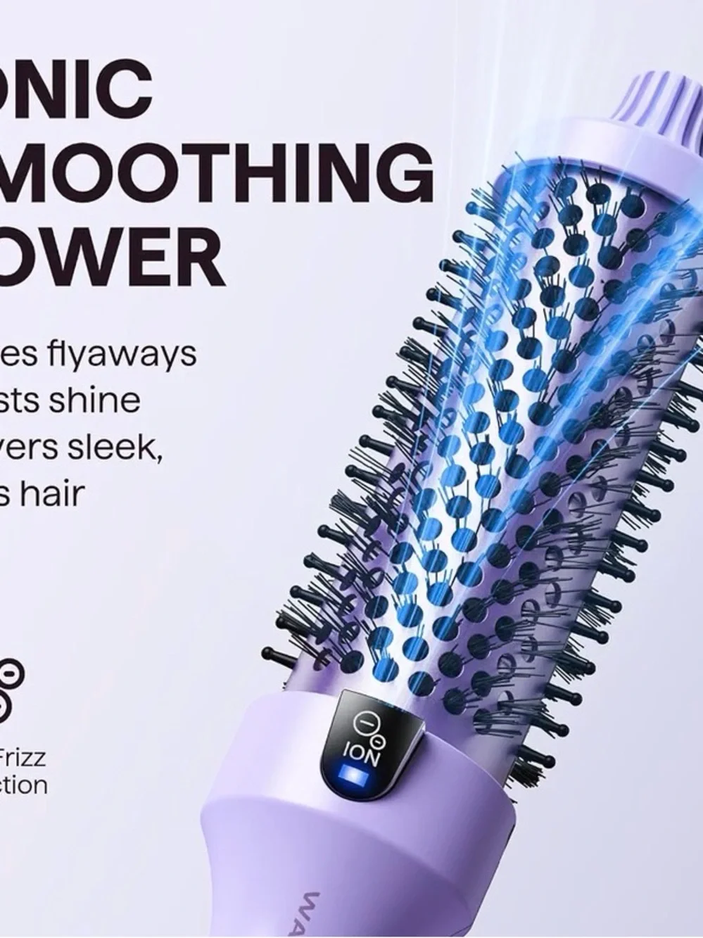 Wavytalk Lavender Ionic Hot Air Round Brush with Clips. NEW!